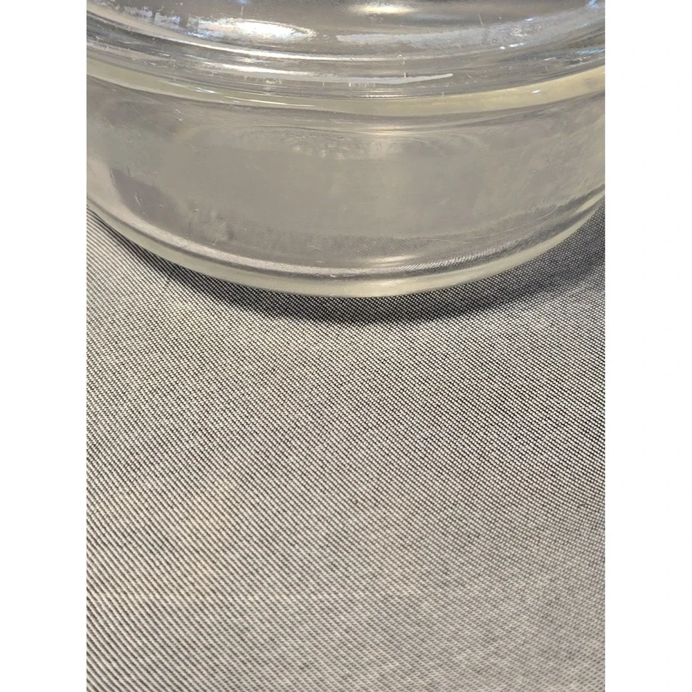 Vintage Anchor Hocking Clear Glass Round Casserole Dish Small Covered Bowl & Lid